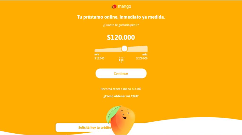 Préstamo online Mango 